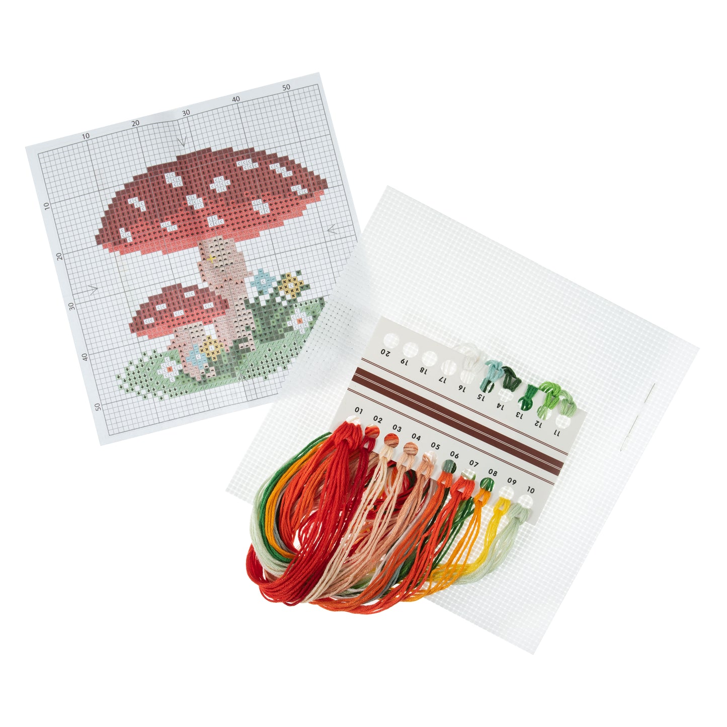 Toadstool Cross Stich Kit. Mini Counted Cross Stitch.