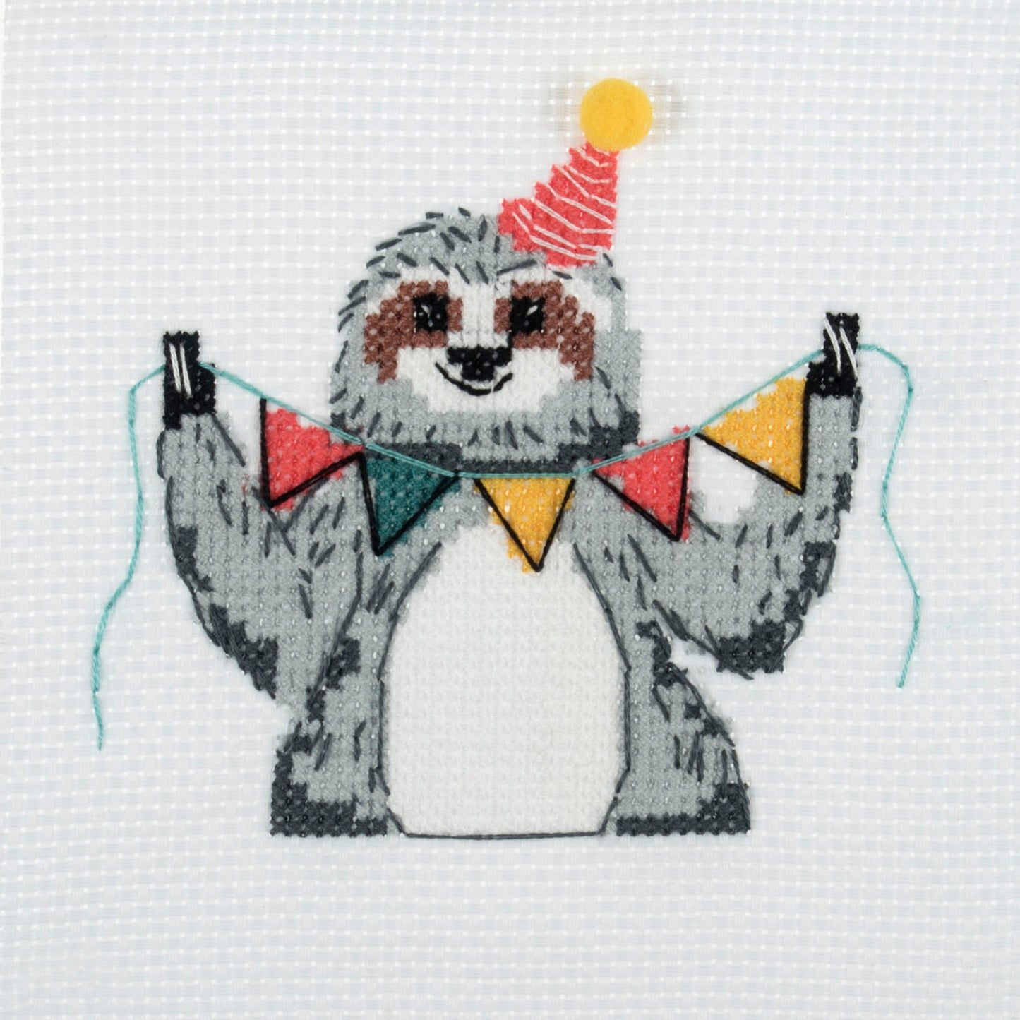 Sloth Cross Stitch Kit. Mini Counted Cross Stitch Kit.