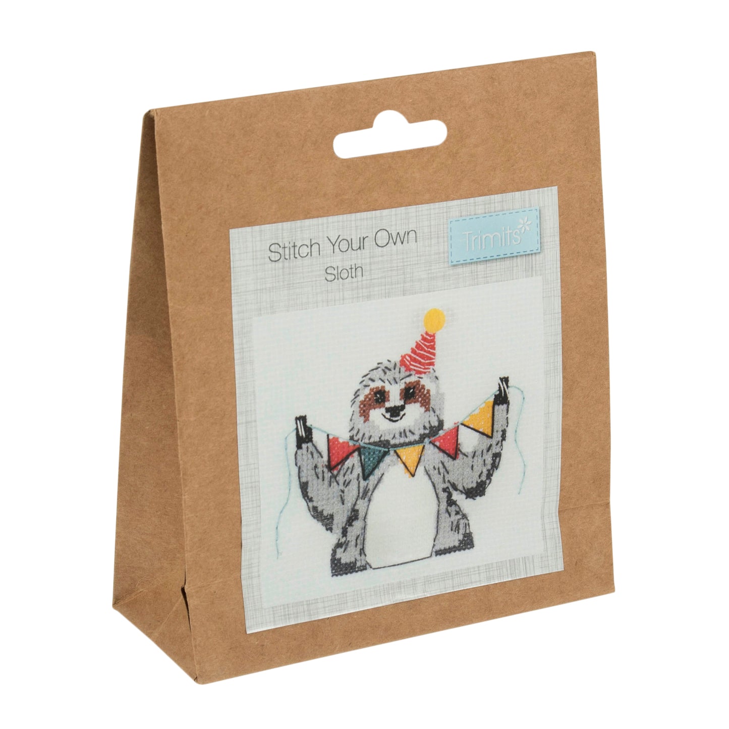 Sloth Cross Stitch Kit. Mini Counted Cross Stitch Kit.