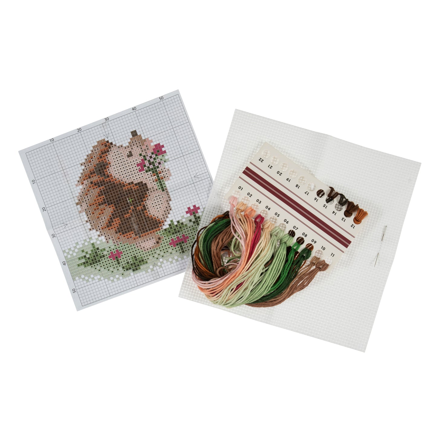 Hedgehog Cross Stitch Kit - Mini Counted Cross Stitch Kit