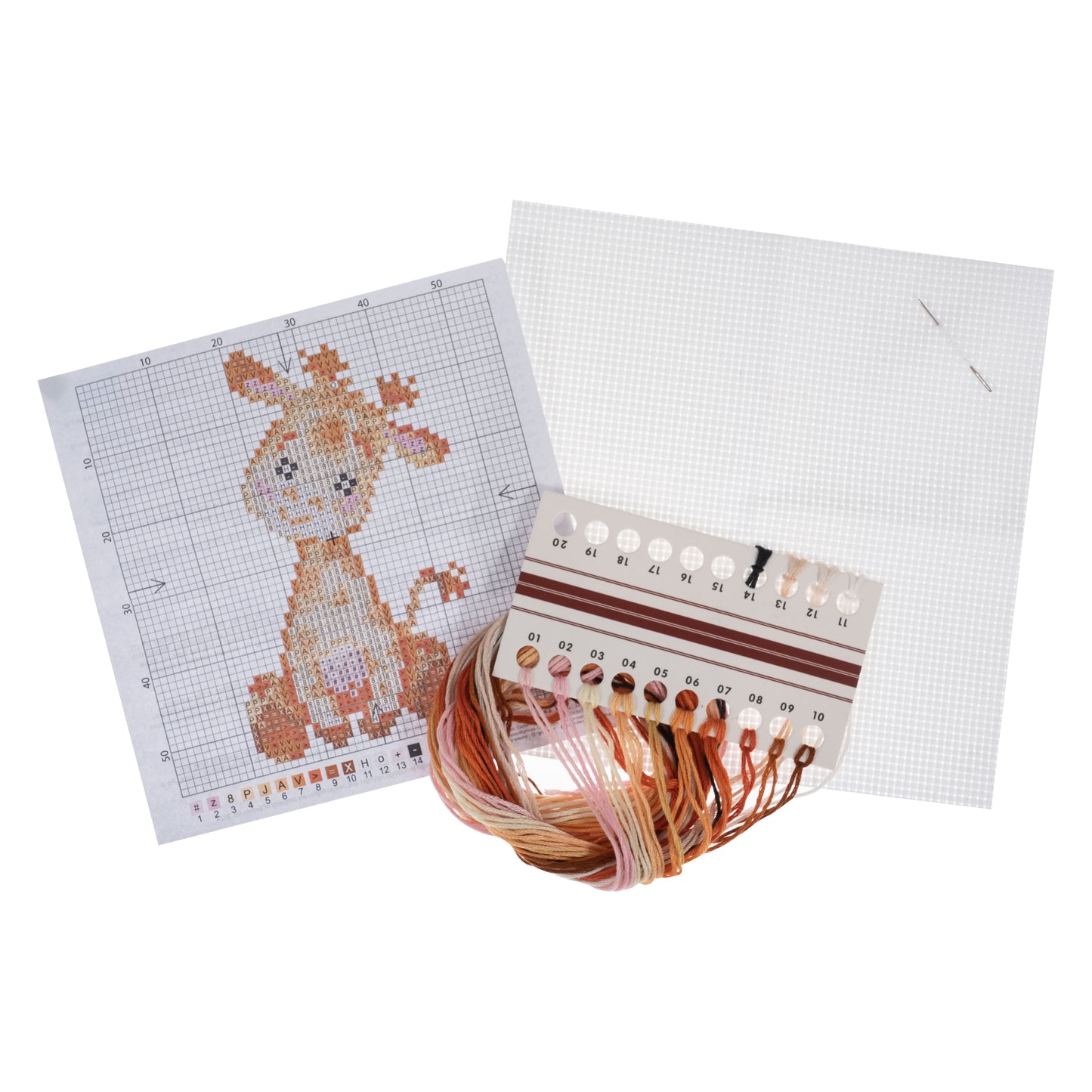 Giraffe Cross Stitch Kit. Mini Counted Cross Stitch Kit.