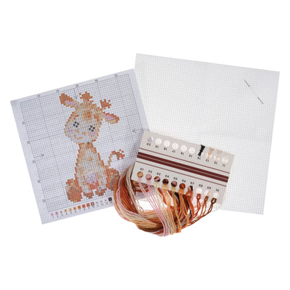 Giraffe Cross Stitch Kit. Mini Counted Cross Stitch Kit.
