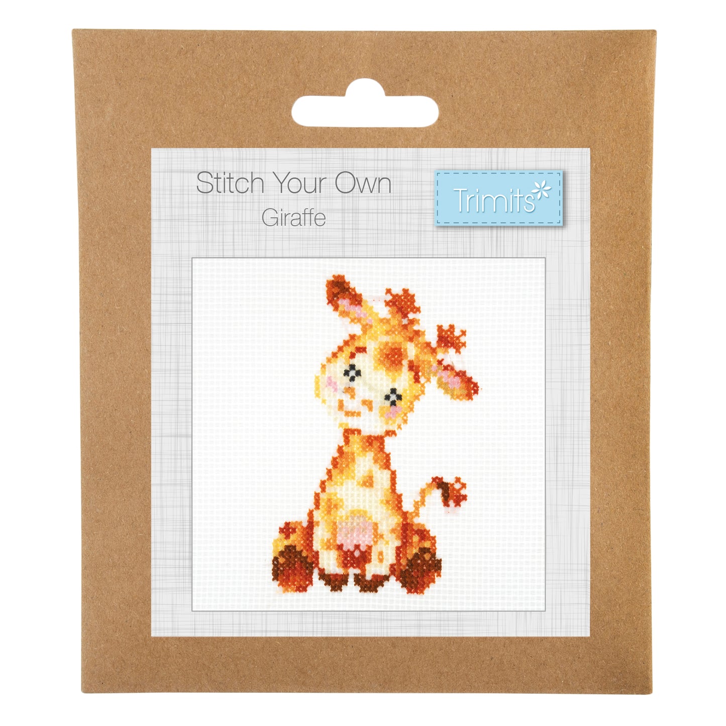 Giraffe Cross Stitch Kit. Mini Counted Cross Stitch Kit.